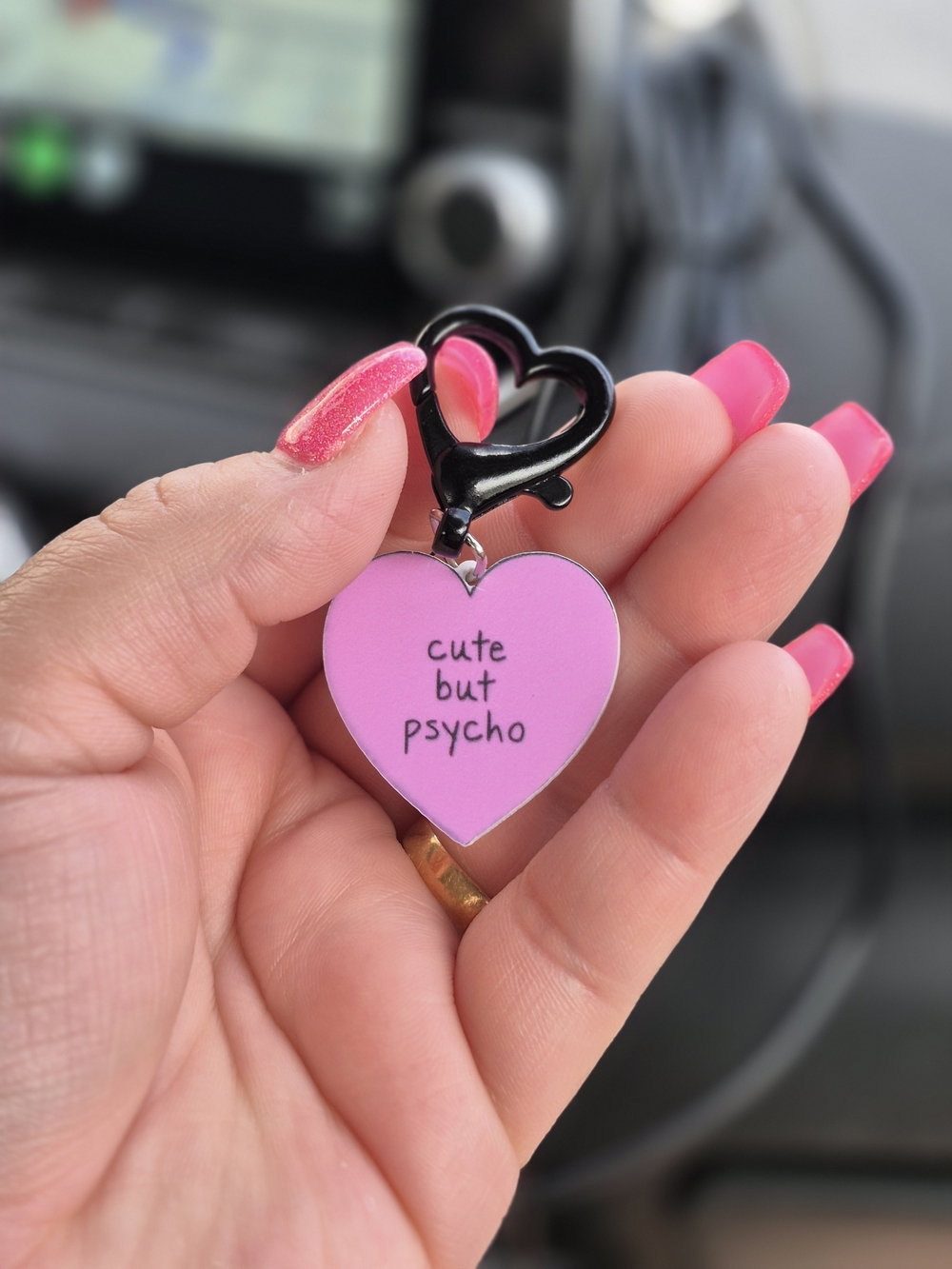 Pink Heart Keychain Card Holder – Cute but Psycho
